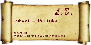 Lukovits Delinke névjegykártya